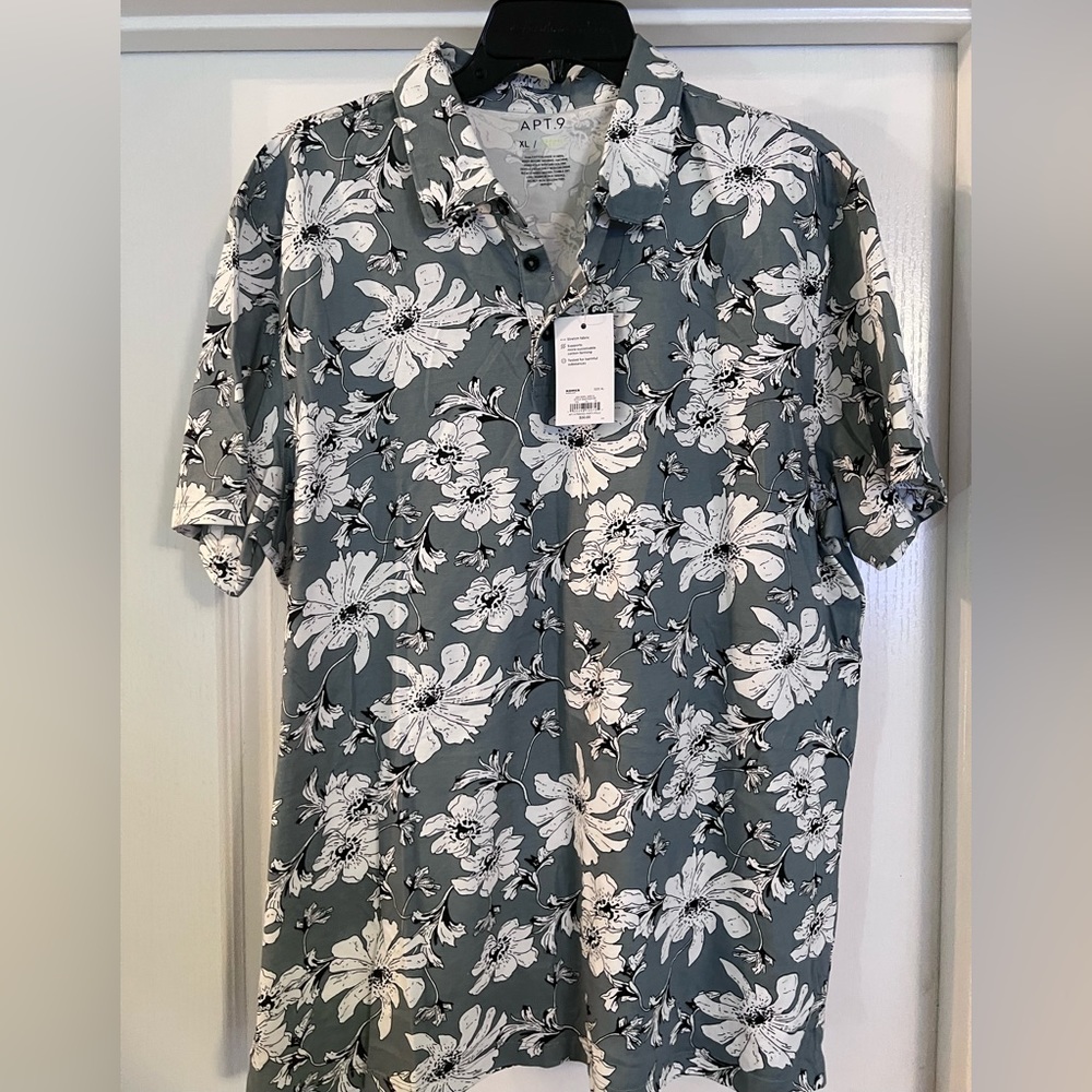 Apt 9 floral polo shirt size XL